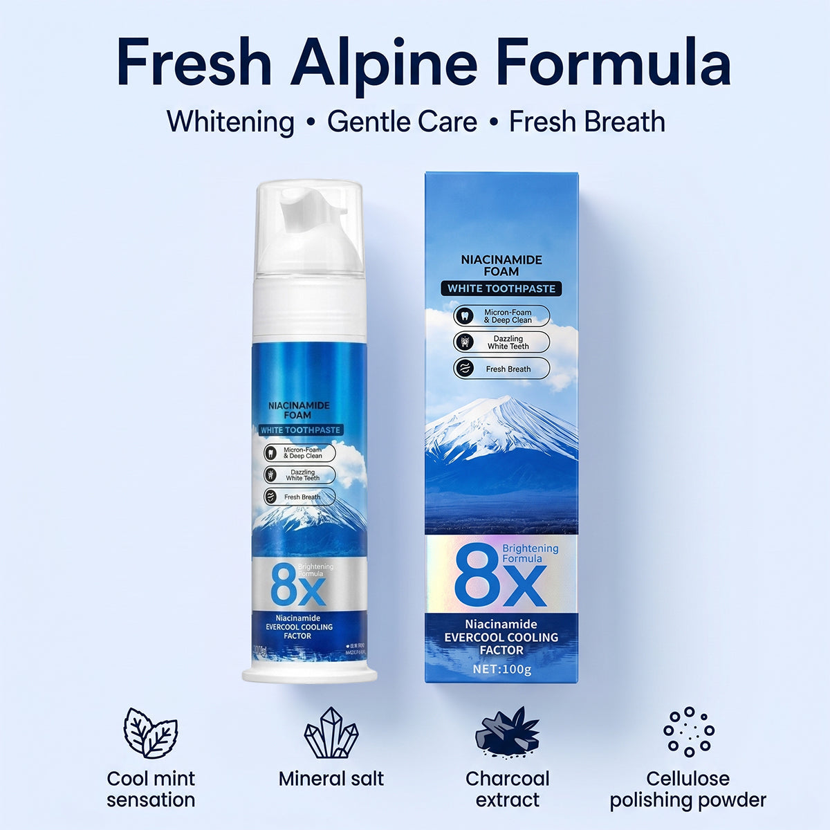 Insideefy"8X NiacinamideFoaming WhiteningToothpaste
