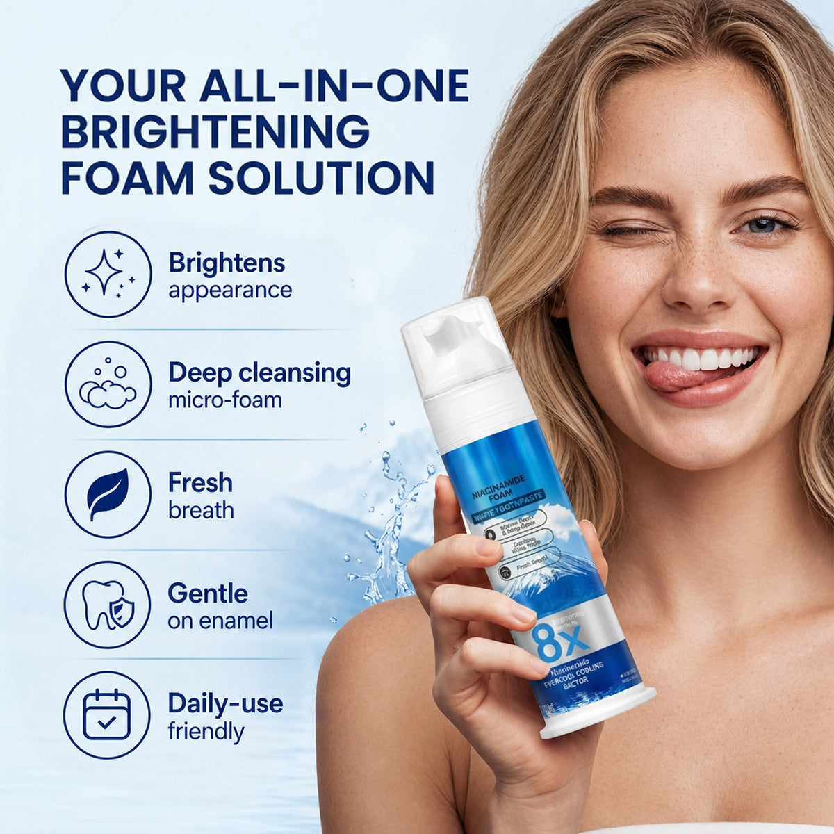Insideefy"8X NiacinamideFoaming WhiteningToothpaste