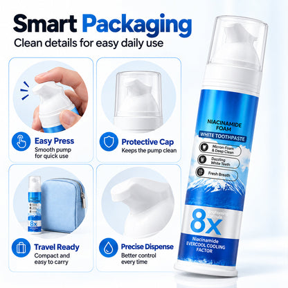 Insideefy"8X NiacinamideFoaming WhiteningToothpaste