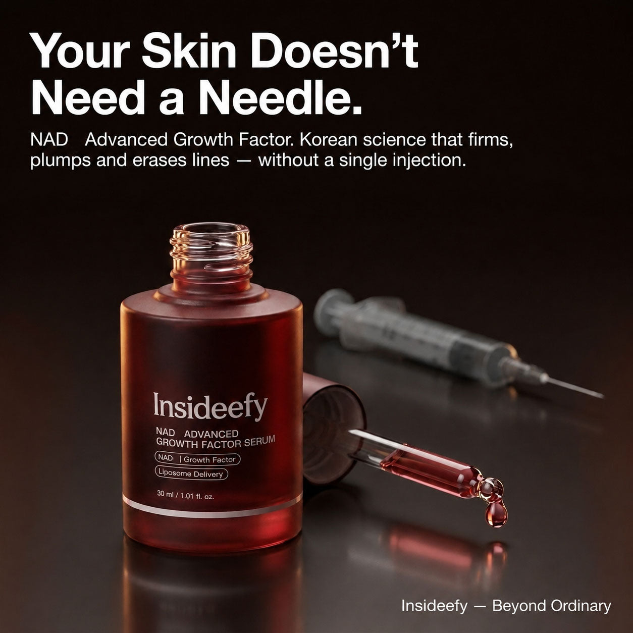 [NEW] [Insideefy®]NAD, EGF Firming Serum | NAD, EGF,Collagen Extract, Anti-aging, Plumping, RadianceBoosting Serum | Cares for Look of Fine Lines