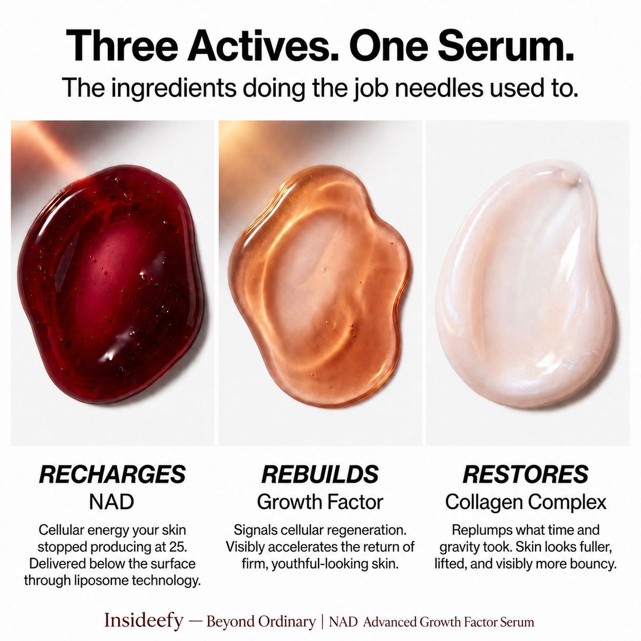 [NEW] [Insideefy®]NAD, EGF Firming Serum | NAD, EGF,Collagen Extract, Anti-aging, Plumping, RadianceBoosting Serum | Cares for Look of Fine Lines
