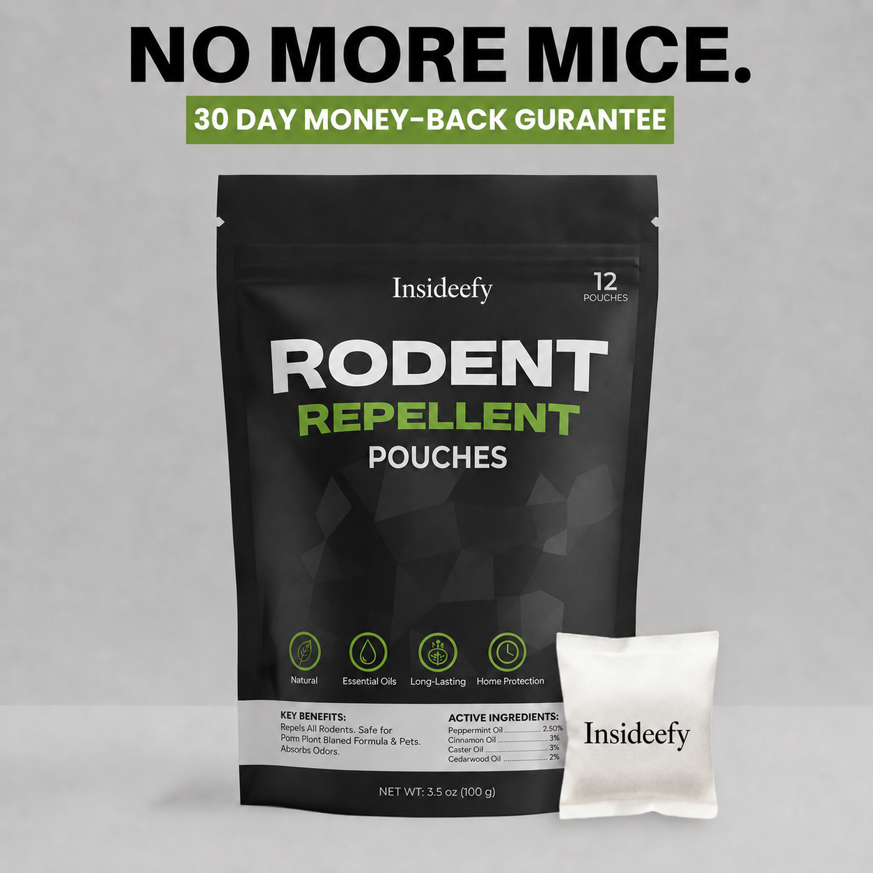 Insideefy Natural Rodent Repellent Pouches