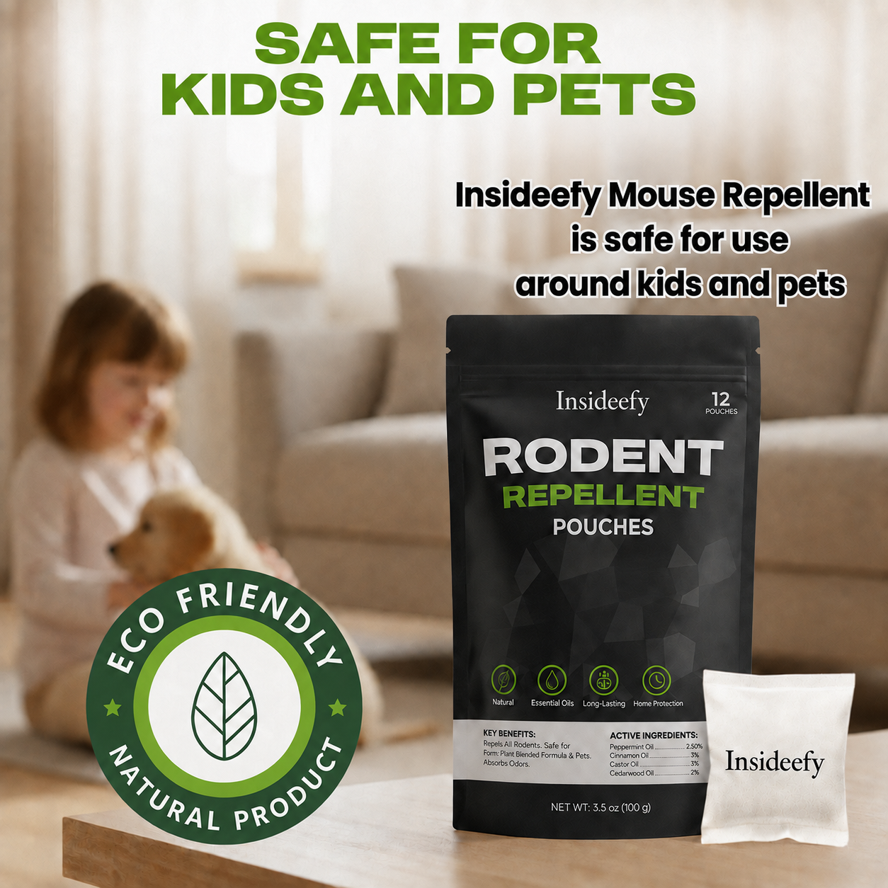 Insideefy Natural Rodent Repellent Pouches