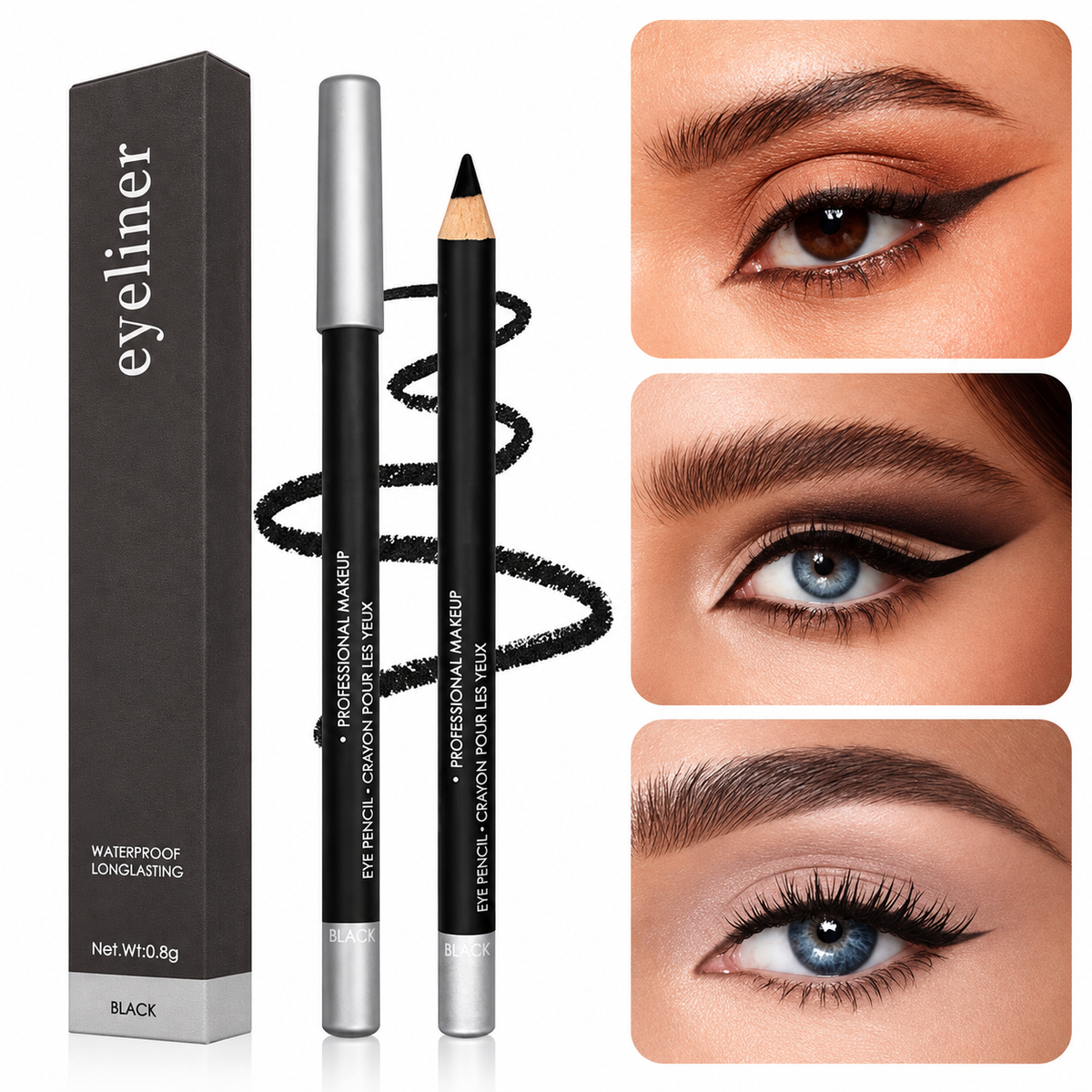 🔈🔈50% OFF NOW💜BUY 1 GET 1 FREE💜Wooden Waterproof Long-Lasting Hard Eyeliner