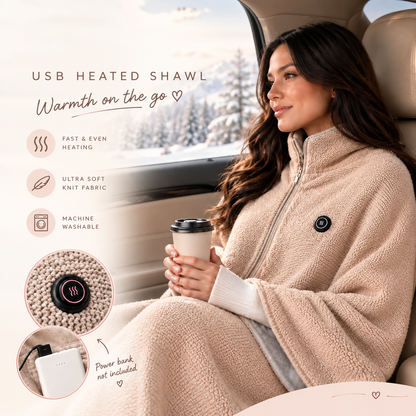 Wearable Heated Shawl 3 Heat Levels Portable Heated Shawl